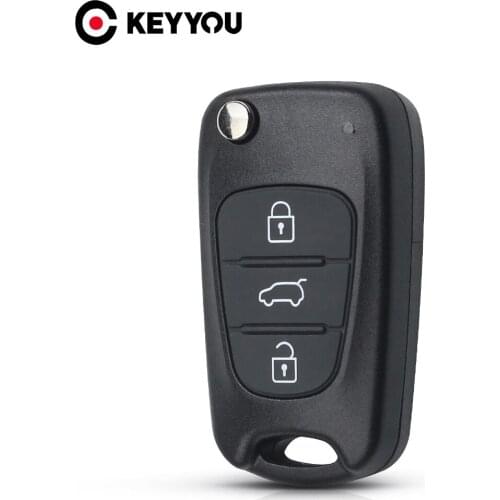 KEYYOU New Flip Key Shell For Kia K2 K5 Sorento Sportage 3 Buttons Folding Remote Car Key Fob Case Blank Cover Uncut Blade