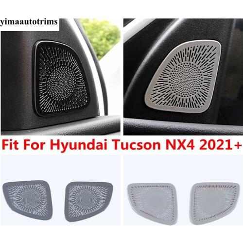 Front Pillar A Triangle Stereo Speaker Audio Sound Frame Cover Trim Stainless Steel Accessories For Hyundai Tucson NX4 2021 2022