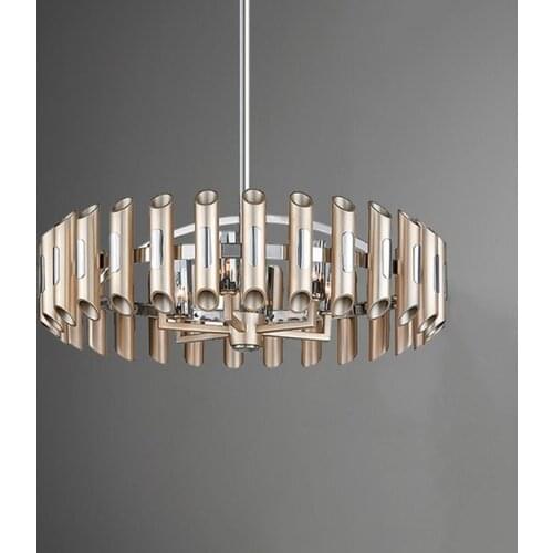 Postmodern Luxury LED Chandelier Lighting Dining Living Room Round Metal Hanging Lamp Bedroom Restaurant Lobby Home Luminaires