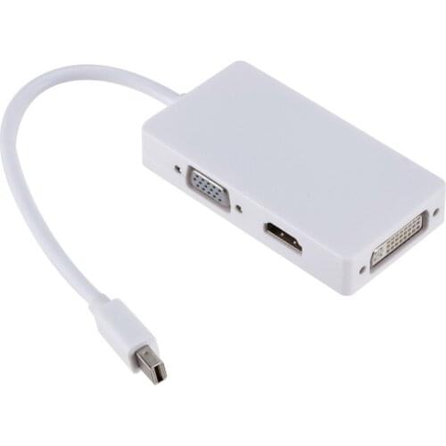 Rectangle Mini Display Port DP Thunderbolt To DVI/VGA/HDMI Converter Adapter 3 In 1 for Apple IMac Mac Mini Pro Air Book