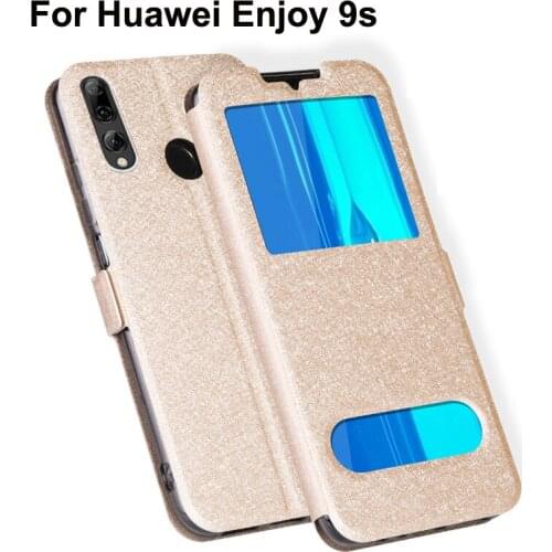 Luxury Front Window Leather Filp Case For Huawei Enjoy 9s 9 s phone cover For Huawei Enjoy9s POT-AL00A back cases coque 6.21"