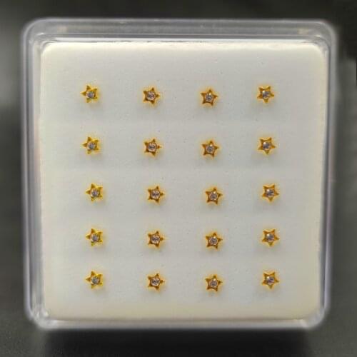 925 Sterling silver star Nose stud Crystal Nose Piercing Fashion Body Jewelry 20pcs/pack