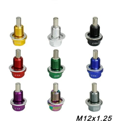 M12*1.25MM Magnetic Oil Drain Plug/Oil Sump drain plug Red Blue Black Gold Purple Silvery Green Gray