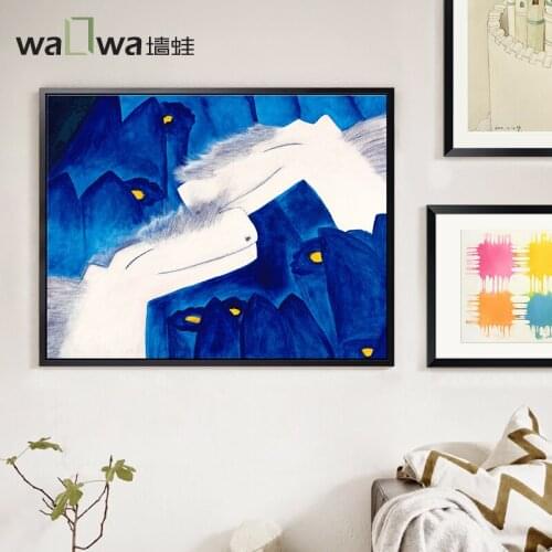 A modern minimalist living frog wall decorative painting bedroom bedside painted murals of children room cartoon paintings good