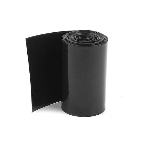50mm/30mm PVC Heat Shrink Tubing Wrap Black 2m 6.5ft for 2 x 18650 Battery