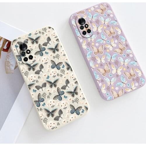 Lens Protection Butterfly Liquid Silicone Case For Huawei Nova 8 7 Pro SE 6 SE 5 Pro 5Z 5I 5Ipro 5T 4 4E Soft Phone Back Cover