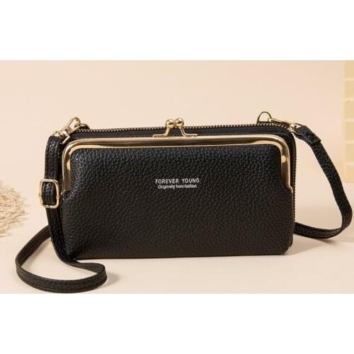 Women Cell Phone Pockets Trendy Shoulder Bag for Ladies PU Leather Crossbody Bags Long Coin Purses with Zipper Hasp bolso mujer