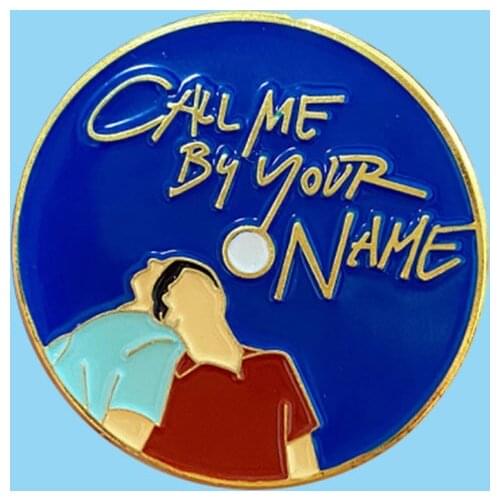 Call Me By Your Name Elio and Oliver Gay LGBT Pride Hard Enamel Brooch Pins Badge Collar Lapel Pins Alloy Metal Fashion Jewelry