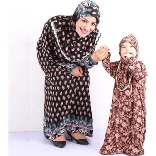 12 pieces/lot) 2019 new muslim khimar Women printed Kaftan Muslim abaya Maxi Dress prayer clothing Islam hijab abaya qk033a