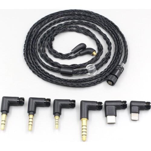 LN006955 16 Core Black OCC Awesome All In 1 Plug Earphone Cable For Etymotic ER4SR ER4XR ER3XR ER3SE ER2XR ER2SE
