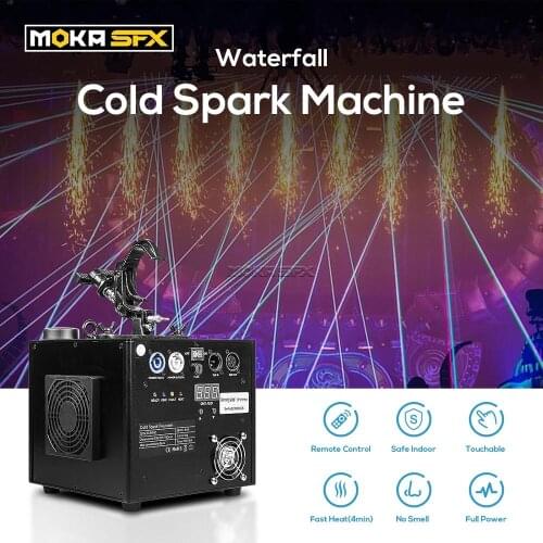 2Pcs/Lot Flycase Waterfall Cold Spark Machines Spray 1-5m Height Dmx Remote Control Wedding Firework Sparklers Indoor Outdoor