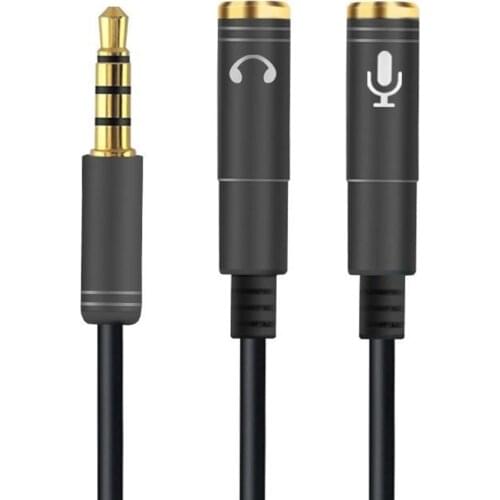 2 in 1 3.5mm Headphone Mic Audio Y Splitter Cable Male to Dual Female Converter Adapter