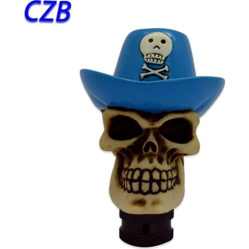 2021 Universal Manual Interior Parts Gear Stick Shift Shifter Lever Knob Blue hat pirates Marches Fast shipping