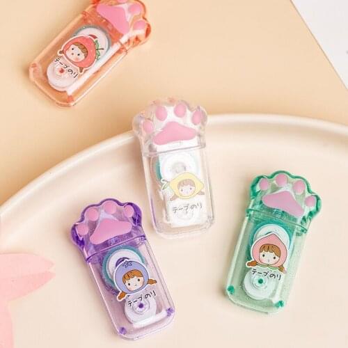 5M Cats Paw Dot Double Sided Tape Roller Kawaii Adhesive Glue Dispenser School Office Stationery Accessories