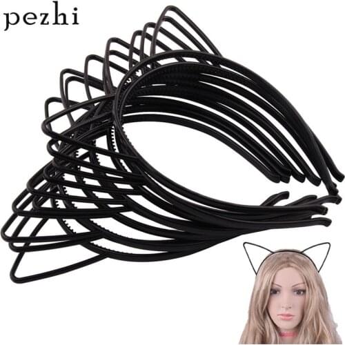 6pcs 12pcs Girlss Cat ears Headbands black party Tiara Princess Plastic Animal hair Band Hoop Accessories boho headwear girl