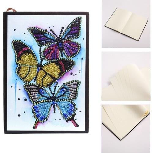 50 Pages Diamond Painting A5 Notebook DIY Butterfly Special Shaped Diamond Embroidery Cross Stitch A5 Notebook Diary Book