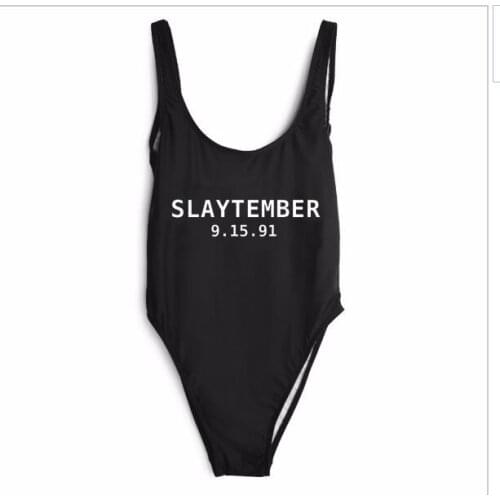 Free shipping SLAYTEMBER 9.15.91 Bodysuit Women Sexy Jumpsuits Rompers Female One Pieces suit Swimwear Leotard Top Bodysuit