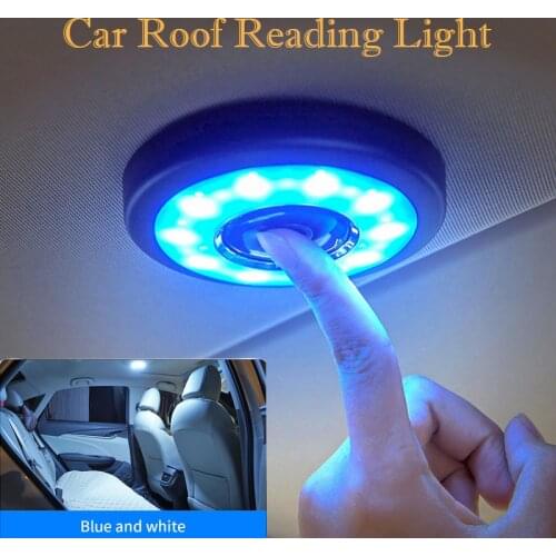 Wireless LED USB Car Interior Ceiling Dome Reading Light Roof Magnet Lamp Car Styling Auto Night light Trunk Rechargeable White