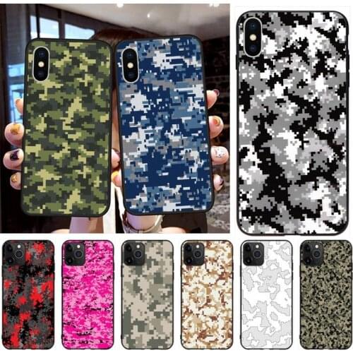 Digital Camouflage Camo Army Green Phone Case For iphone 12 11 Pro Max Mini XS Max 8 7 6 6S Plus X 5S SE 2020 XR Cover