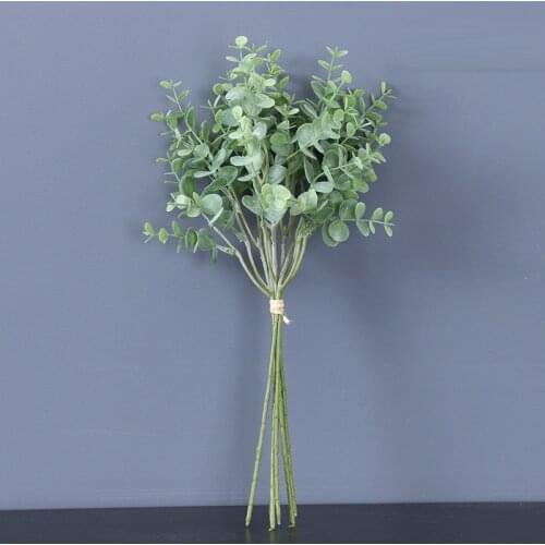 Artificial Green Plants Eucalyptus Branches Flower Arrangement Home Garden Decoration Tropical Plastic Fake Plant Desk Decor