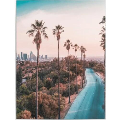 HD Print Picture Wall Art Road Tree Nature Sky Purple Canvas Painting Home Decoration Modular Retro Poster For Living Room Frame