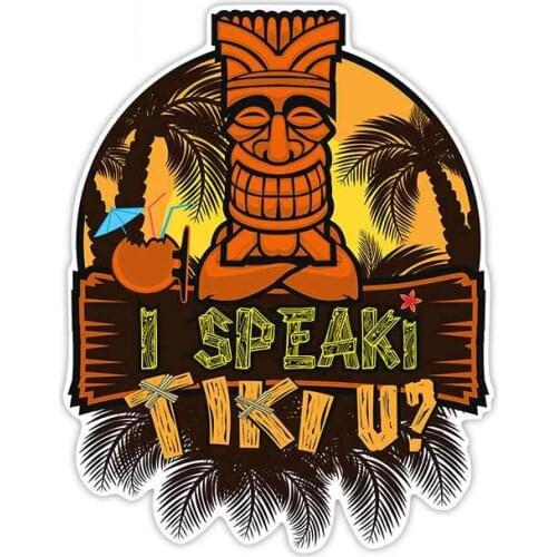 Creative for I Speaki Tiki U Cartoon Decal Motorcycle Sunscreen Refrigerator Car Stickers Windows Decoration PVC 13cm X 10.1cm