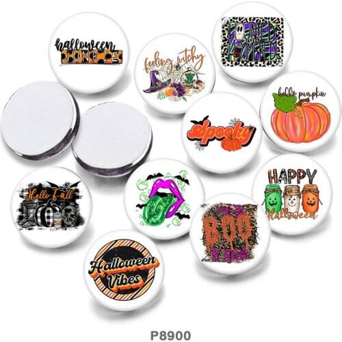Halloween 10mm12mm/18mm/20mm/25mm/30mm Round Glass Cabochon Flat Back Making Findings P8900
