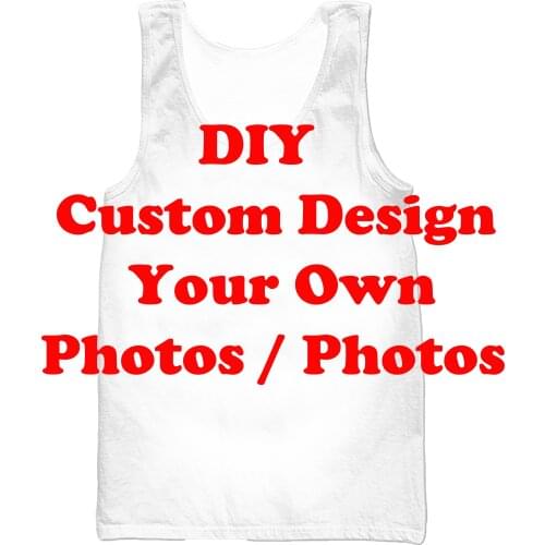 DIY Custom Design Image 3D Print Men Vest Sleeveless Women Tank Tops Unisex Anime Mens Fashion Shirt Suppliers For Drop Shipper