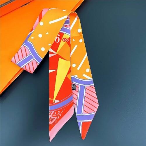 Fashion bag scarf ladies summer silk headband tie bag handle small ribbon design belt wristband neck shawl M-3