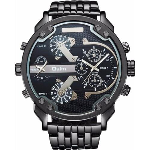 1pc / lot Brand OULM 3548 Mens Oversized Dial Fashion Watches Unique Design Luxury Rose Gold Stainless Steel Relogio Masculino