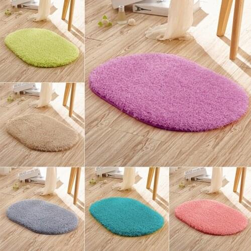 3 Sizes Non-Slip Mats Bathroom Shower Door Rugs Oval Bedroom Carpets Absorbent Soft Home Memory Foam Area Bath Cashmere Mats