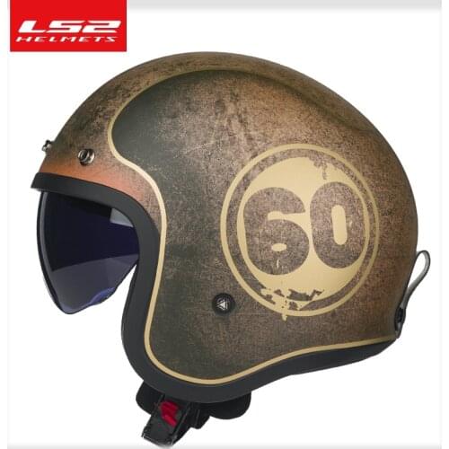 New LS2 OF599 Open Face Bluetooth Motorcycle Helmet With Double Lens Vintage Retro Casco moto capacete Sctooter casque moto