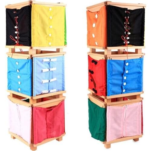 Skill Learn Montessori Toys For Children Wooden Toddler Practical Life Buttons Dressing Frame Educational Montessori Materials