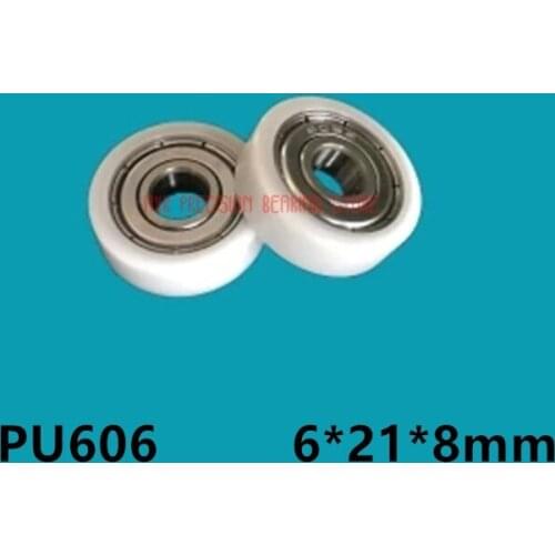 Plastic bearing nylon wheel roller pulley 10pcs 6*21*8mm type plane pulley wheel nylon plastic POM 606 bearing pulley