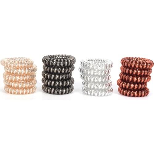 5PCS Multicolor Rubber Telephone Wire Hair Ties Spiral Slinky Hair Head Elastic Bands