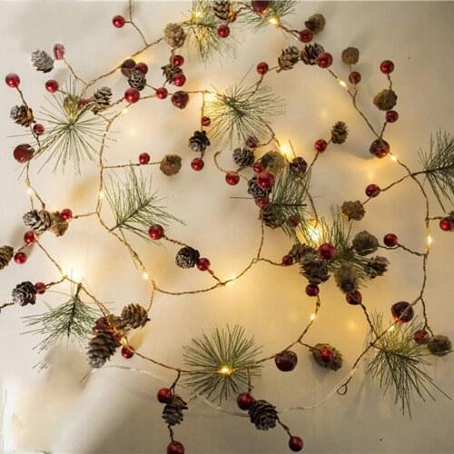 Christmas Tree Decoration Christmas LED Lamp Pinecones Copper Lamp Fairy Tale Lights Warm White For Party Interior Decoration