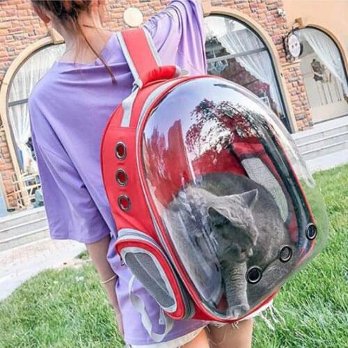 Cat Backpack Pet Carrier Dog Kitten Carrying Basket Space Capsule Airline Approved Travel Bag Black Grey Pink Blue Purple