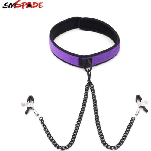 Smspade DBSM Bondage Boutique Collar with Nipple Clamps Slave Restraints Adult Sex Toys for Couples Sex Tools for Sale Sex Shop