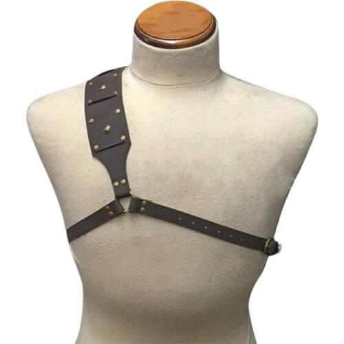 Medieval Retro Sword Shoulder Back Sheath Frog Holder For Adult Men Warrior Costume Rapier Leather Buckle Holster