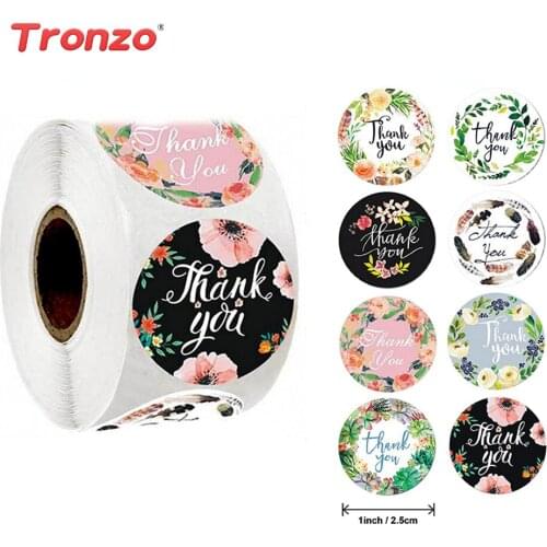 Tronzo 500pcs Thank You Stickers Seal Labels Wedding Decoration Scrapbook Candy Box Decor Stickers Christmas Gift Bag Decoration