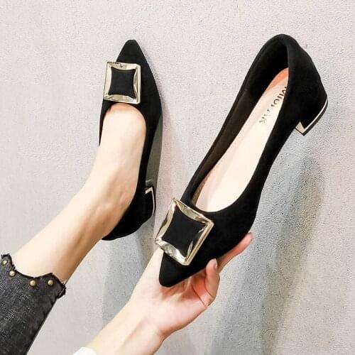 Silver Plated Heels Shoes Ladies Metal Buckle Pumps Shallow Slip On Classic Luxury Shoes Woman Velvet Wedding Bridemaid Pumps