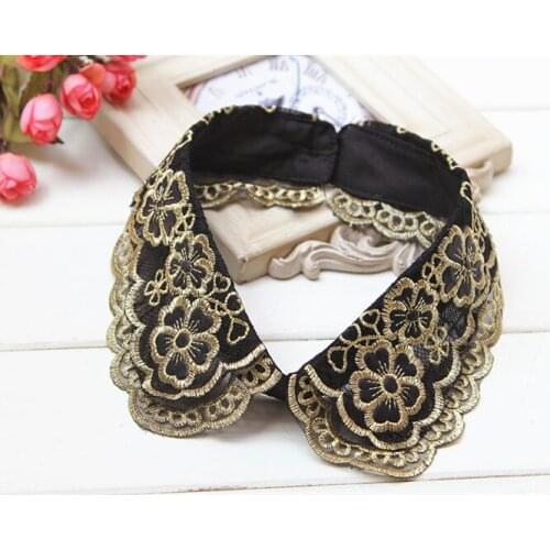 Women Girls Faux Fake Lapel Shirt Collar Detachable Necklace Removable Women Detachable Color Pearls Ladies Lace False Collar