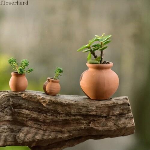 1 Set Super Mini Pocket Thumb Succulent Nursery Leaf Ceramic Flower Pot Succulent Flower Pot Round Pot Seedling Pots Grow Pot