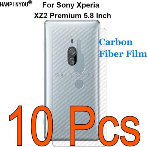 10 Pcs/Lot For Sony Xperia XZ2 Premium 5.8" Anti-fingerprint Transparent Carbon Fiber Back Film Screen Protector