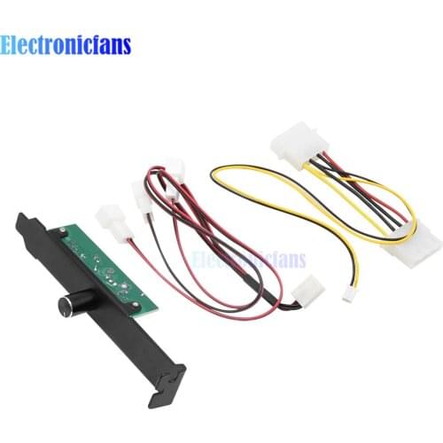 12V 4 Pin 3 Channels PC Cooler Cooling Fan Speed Controller for CPU Case HDD VGA Fan with PCI Bracket Power by