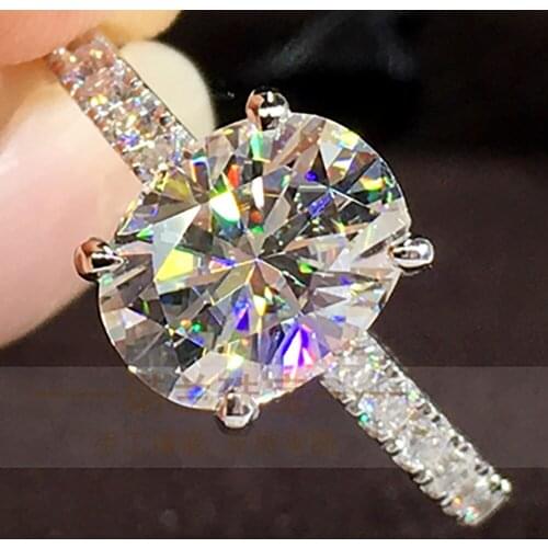 14K Au585 White Gold Women Ring Moissanite Diamonds 1 2 3 4 5 Carat Oval Wedding Party Engagement Anniversary Ring Trendy