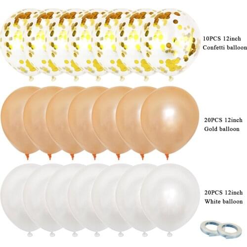 50pcs/lots Rose Gold Balloons Confetti Set Balloon Birthday Decoration Party Wedding Party Supplies Globos Metal Chrome Balloons