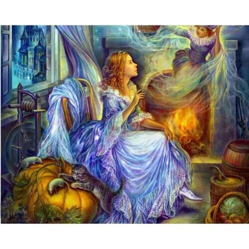 5D DIY Diamond Embroidery "Cinderella" Cross Stitch DIY Diamond Painting Diamond Mosaic rhinestones Home Decor Christmas gift