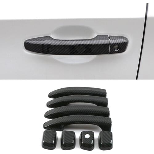 Car Accessories ABS Carbon Gate Door Handle Trim Frame Sticker Cover Exterior Decoration Molding for Honda Accord 10th 2018-2021