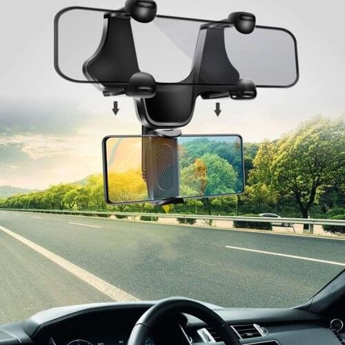 Universal Car Phone Holder Rearview Mirror Mount Holder Phone Stand Bracket 360 Degree For Cell Phone GPS Cradle Car Accessories